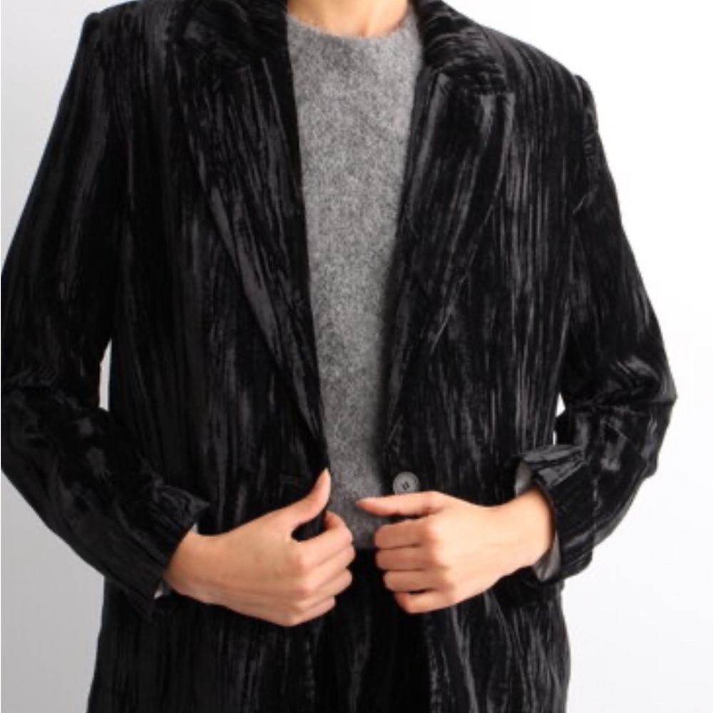 TRUTH by Republic Elegant Black crushed Velvet Jacket blazer Size XS